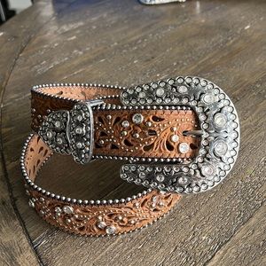 Western leather belt